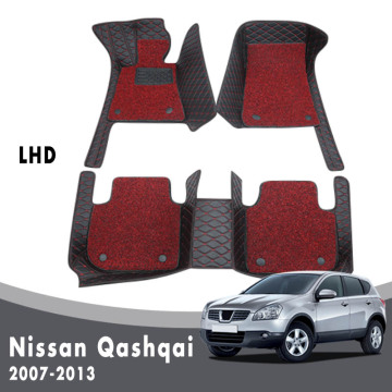 Car Floor Mats Carpets For Nissan Qashqai J10 2013 2012 2011 2010 2009 2008 2007 Auto Double Layer Wire Loop Accessories Parts