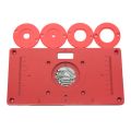 Metal Router Table Insert Plate with 4 Rings Screws for Woodworking Benches Trimmer Machine 235mm x 120mm x 8mm