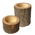 Handmade Wooden Tree Bark Candle Holders Plant Pot Candlestick Ornaments Pillar Design Wedding Decoration Candelabra for Home