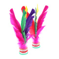 HOT 2pcs Colorful Feather Shuttlecock China Jianzi Foot Kick Hand Wheel Fancy Feather Shuttlecock Fitness Entertainment