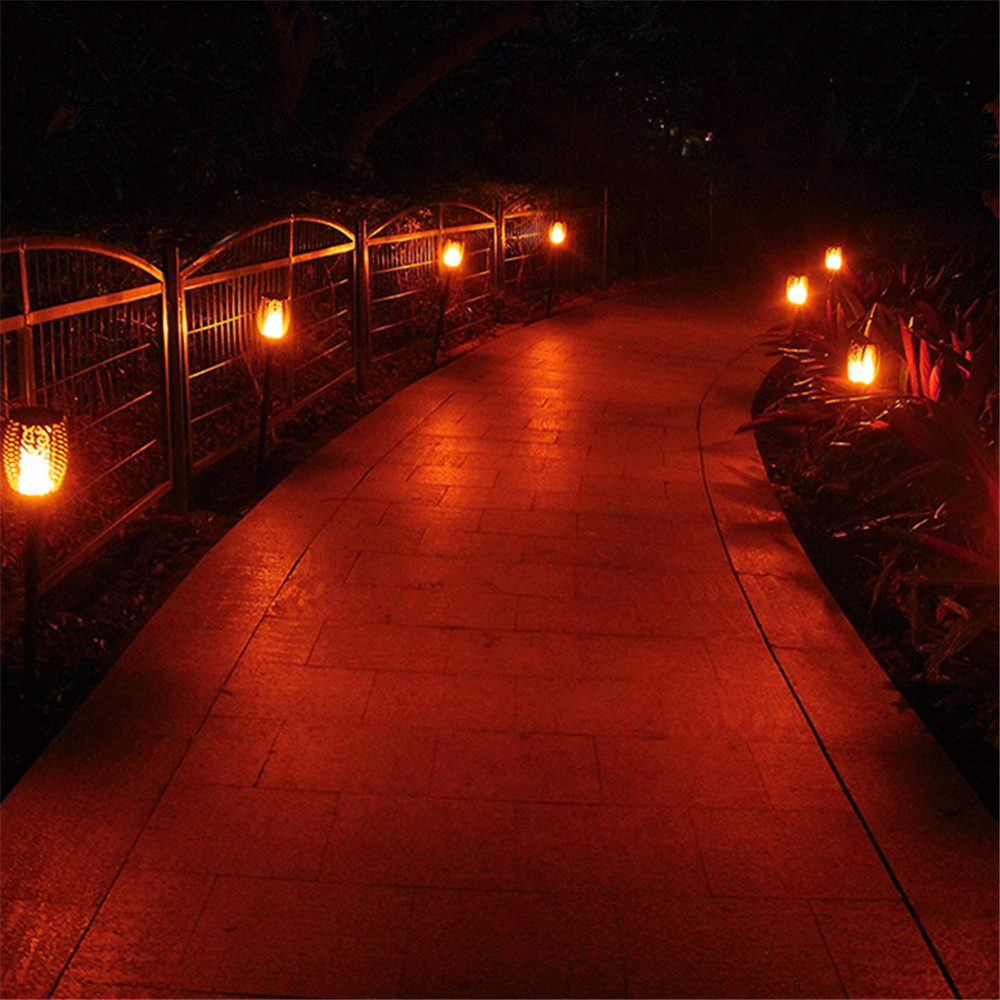 33 LED Solar Torch Lights Waterproof Flickering Flame Decoration Lighting Outdoor Security Path Light for Garden Patio Deck Yard