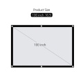 HENZIN Portable 100 inch Wall Mounted Projector Screen HD 16:9 Polyester Foldable Projection Screen For Home Outdoor Cinema
