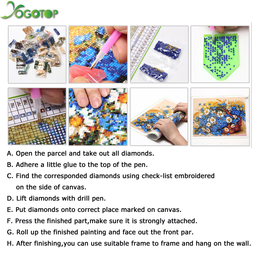 YOGOTOP DIY Diamond Embroidery Full Diamond Painting Cross Stitch 5D Diamond Mosaic bright villa Rhinestones Needlework CV023