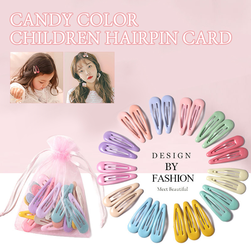 10-40pcs Children Cute Color Hairclip Head Jewelry Drop-shaped Clip Hair Styling Accessories Baby Clip Cute Fashion Baby Hairpin