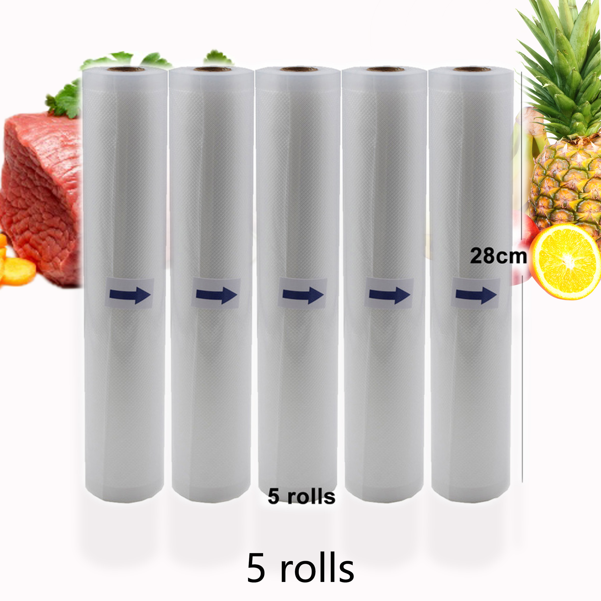 Food Vacuum Sealer Rolls Vacuum Bags Vacuum packing BPA FREE Household Kitchen Food Vacuum Bags Sealer Storage Bags 5Rolls/Lot