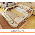 Real Genuine leather bed frame Modern Soft Beds Home Bedroom Furniture camas lit muebles de dormitorio yatak mobilya quarto bett