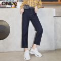 ONLY2020 black technology special three-proof fabric patch straight-leg jeans women | 120349086