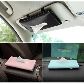 Car sun visor leather tissue box Tissue Box Towel Sets Holder Auto Interior Storage Decoration Car Accessories