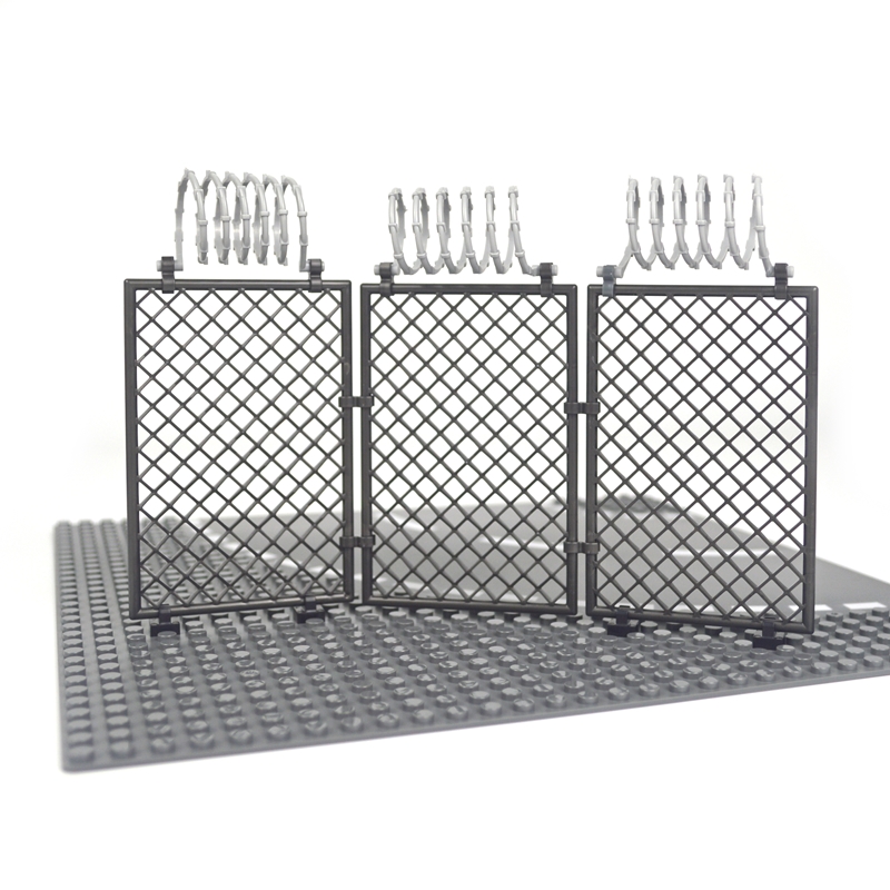 Military Building Block Base Barbed wire City military Scene Accessory Fence Isolation net 30104 92338 chain MOC Parts Brick