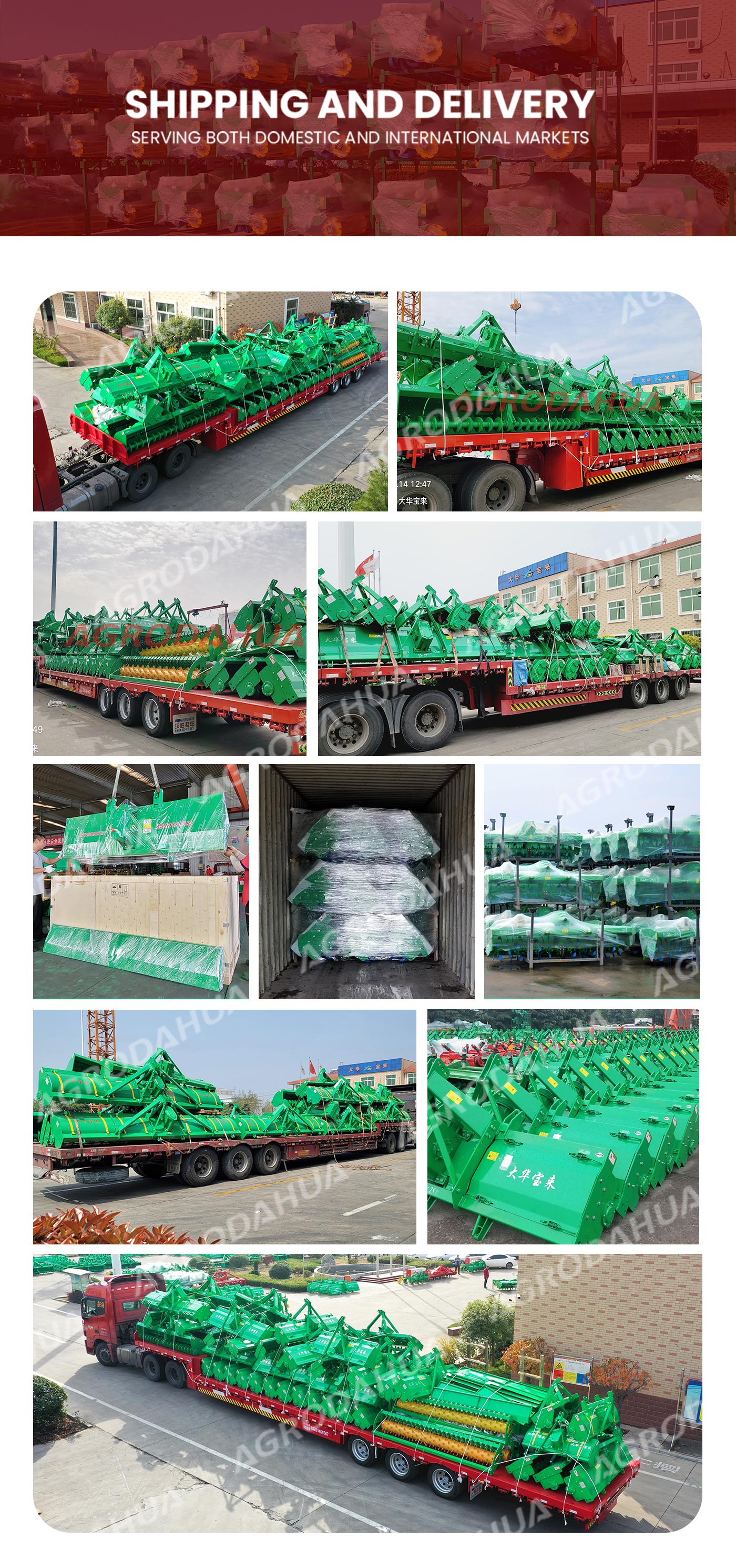 Rotary tiller shipment 