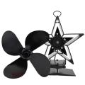 Stove Fan Black Fireplace 4 Blade Heat Powered Stove Fan Wood Burner Eco Friendly Quiet Fan Home Efficient Heat Distribution