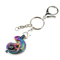 Key Chains Keychain Silver Plated Key Ring Clasp with Lizard Beads Cage Locket Y240 Fun Gift