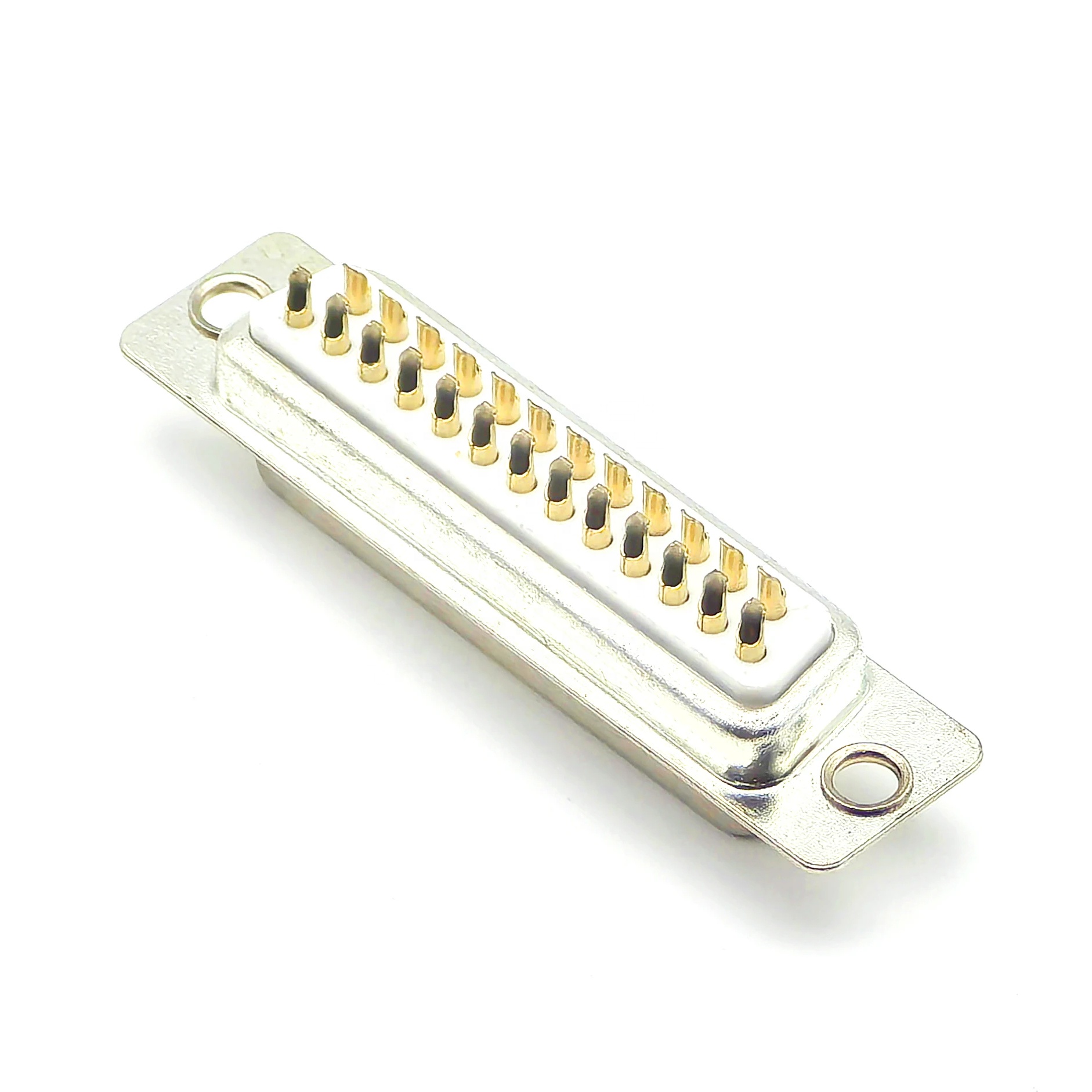 D-Sub Connector:Female Solder Type Termination Full Gold Plating White  RoHS Compliant 25P