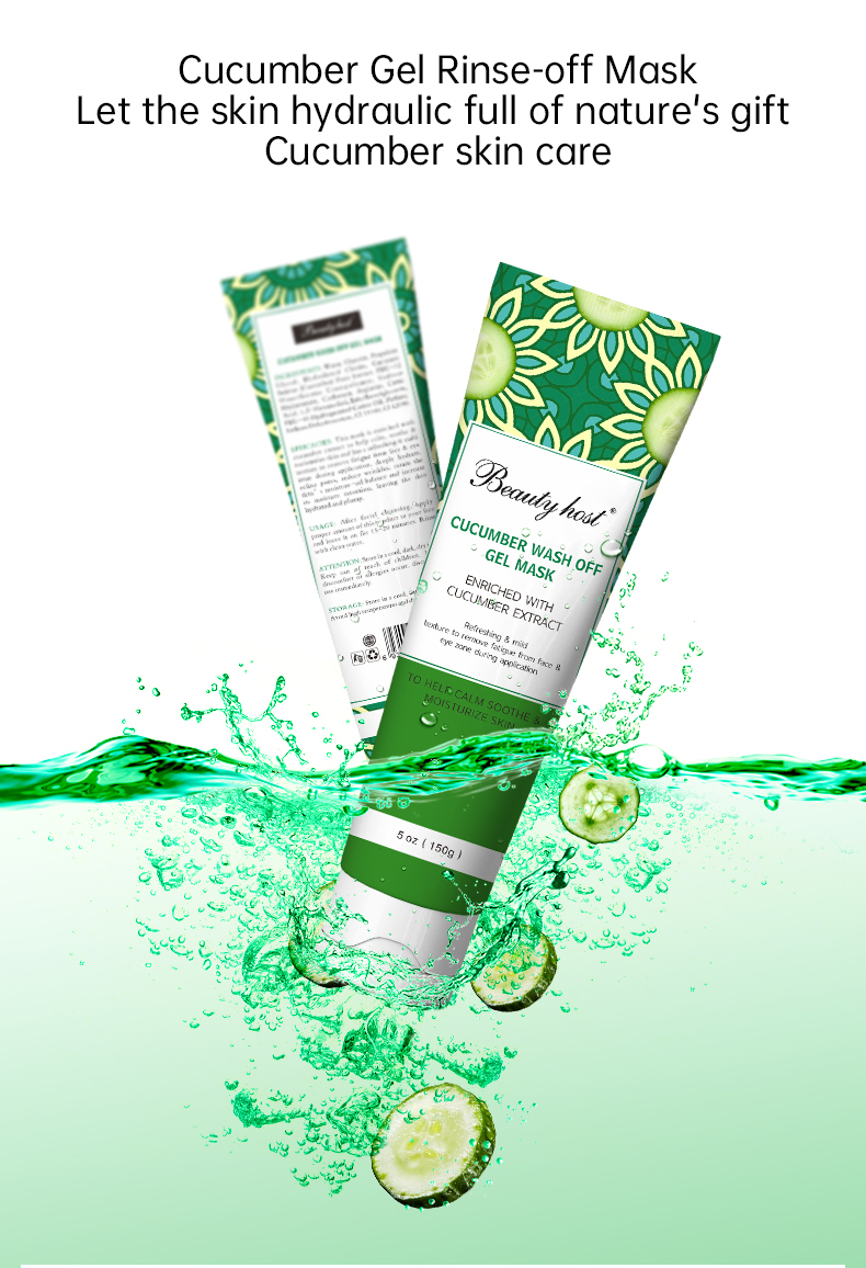 Beauty Host Cucumber Fresh Gel Wash-off Mask remove fatigue from face&eye zone 150g