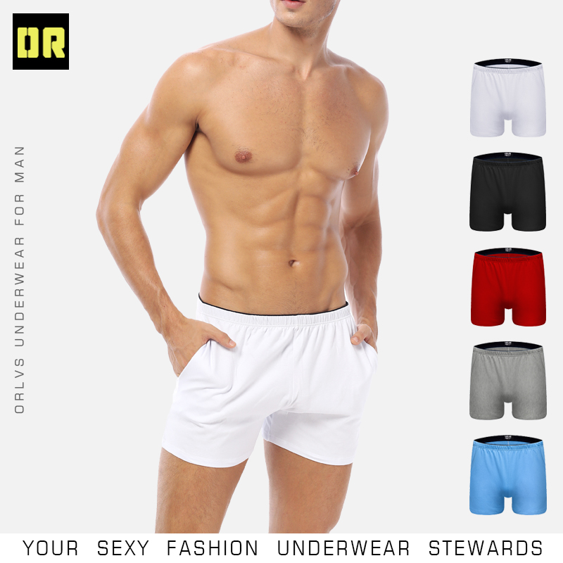 ORLVS Boxer Cotton Underwear Boxershorts Sleep Men Swimming Briefs or Boxers Shorts with Pocket