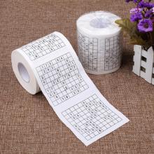 New 1 Roll 2 Ply Number Sudoku Printed Home Kitchen Portable Simple Fibres Tissue Solid Container Stylish Bamboo Cover Hotel