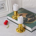 2pcs Plastic Gold Plated Candle Base Holder Pillar Candlestick Stand For Electronic Candles Tapers Christmas N21 19 Dropship