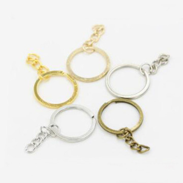 Wholesale 10 pcs/lot 25mm Iron Alloy Hole Key Ring Key Chain Rhodium Plated Round Split Keychain Keyrings Wholesale THKC041