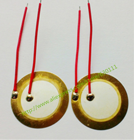 10PCS/LOT ,35mm Piezo Ceramic Element with cable length