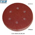 TASP 125pcs 6" 150mm Sandpaper Hook & Loop Sanding Paper Abrasive Disc Grits 60 80 120 180 240