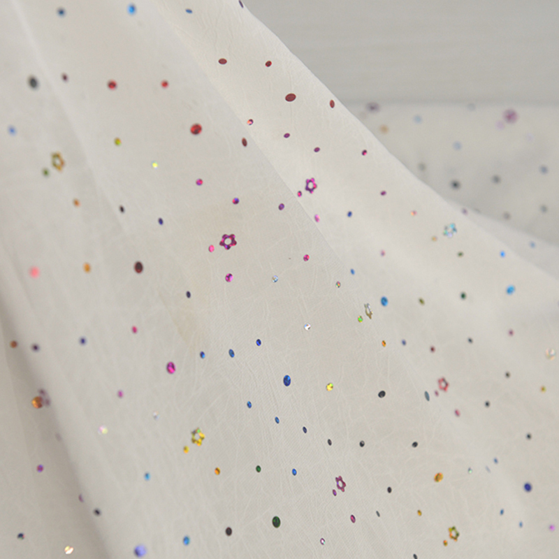 High quality chemical fiber fabric Gilded colorful flowers tissu Hand made DIY dress shirt material