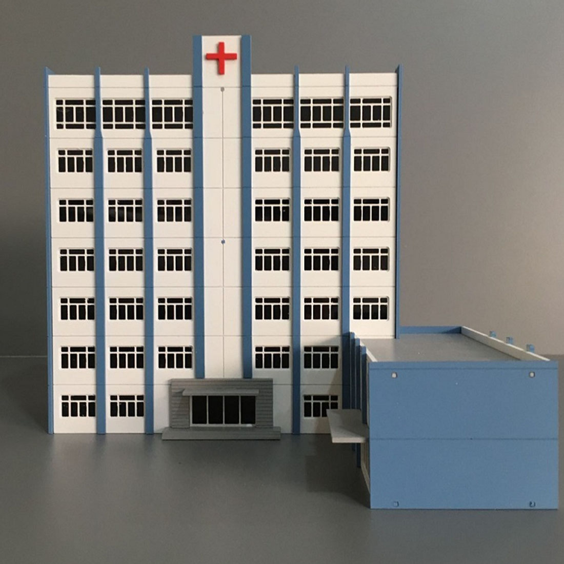 1:150 N Scale Sand Table Decoration DIY Assembly Model Hospital Building