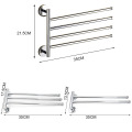 2/3/4 Towel Bars Stainless Steel Rotating Towel Rack Bath Rail Hanger Towel Holder 4 Swivel Bars Bathroom Wall Mounted Organizer