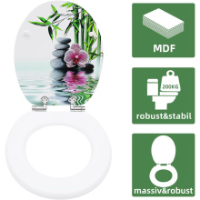 MDF Toilet Seat Soft Close with bamboo pattern