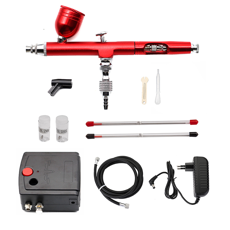 Mini Dual Action Airbrush Kit With Compressor Air Brush Spray Gun Pen For Paint Nails Modeller Cake Decorating