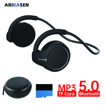 Arikasen Bluetooth headphones with TF card MP3 Player Sport Bluetooth 5.0 earphone wireless headsetswith carry case microphone