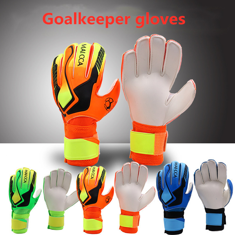 New Kids Men goalie soccer gloves thicken full latex Foam professional football goalkeeper gloves 5 finger save guard