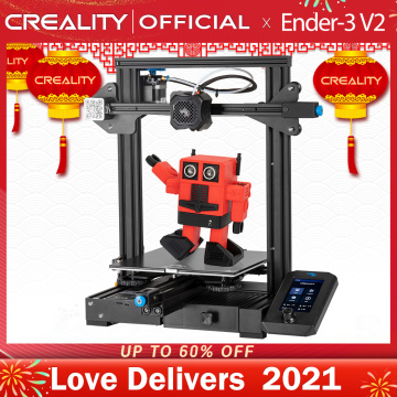 CREALITY 3D Ender-3 V2 Mainboard With Silent TMC2208 Stepper Drivers New UI & 4.3 Inch Color LCD Carborundum Glass Bed Printer