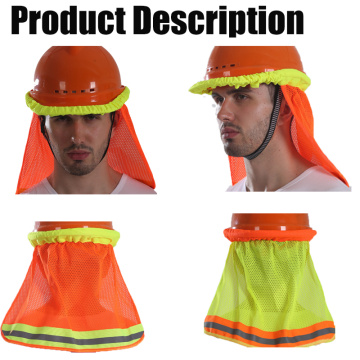 Sun Protection Reflective Stripe Neck Shield Safety Hard Hat Cap Sun Shade Workplace Safety Summer High Temperature Sunshade