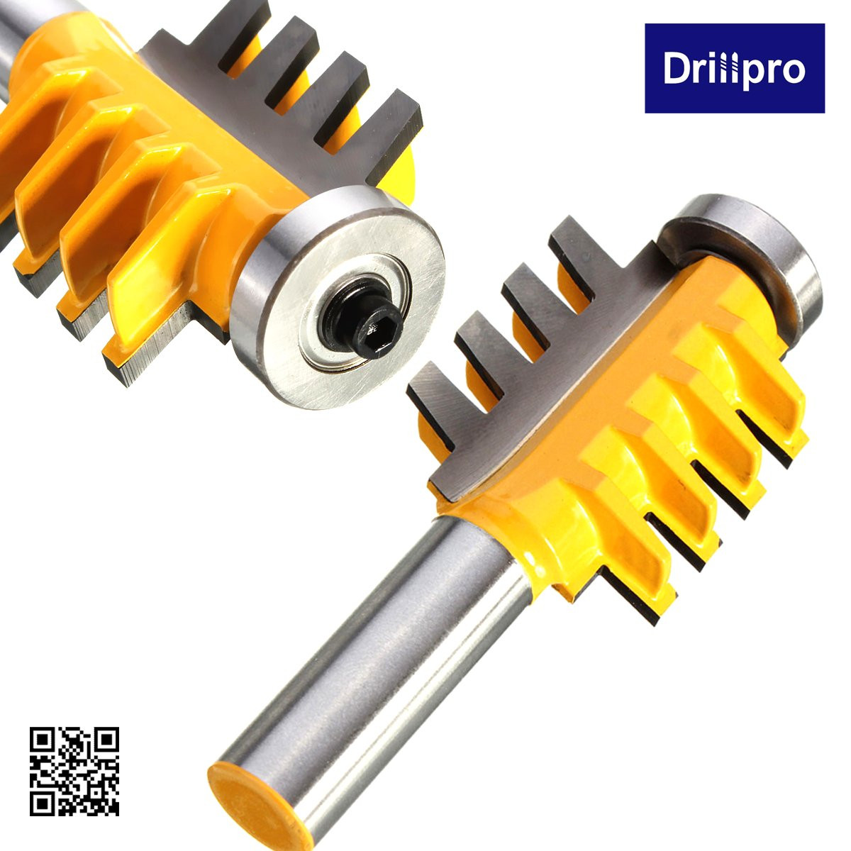 Drillpro Reversible Finger Joint Glue Joint Router Bit - 1/2" Shank Wood Cutter