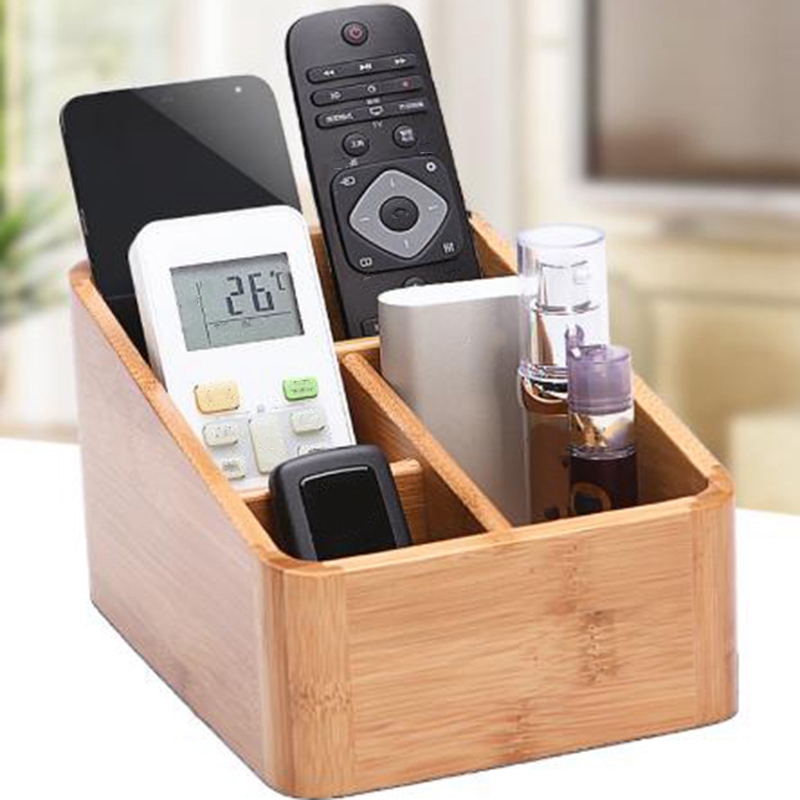 Remote Control Holder Key Collection Cosmetics Receipt Inclusion Organizer Storage Box Wooden Box Organizer Box