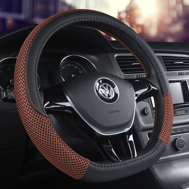 D series Micro Fiber Leather Car Steering Wheels Covers 38CM/15'' Steering Wheel Hubs Car Styling,For VW GOLF 7 2015 POLO JATTA