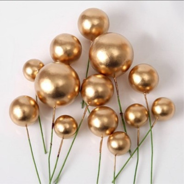 10pcs/lot Lovely Gold Ball Cake Topper Birthday Cup Cake Decoration Baby Shower Kids Birthday Party Wedding Favor Supplies