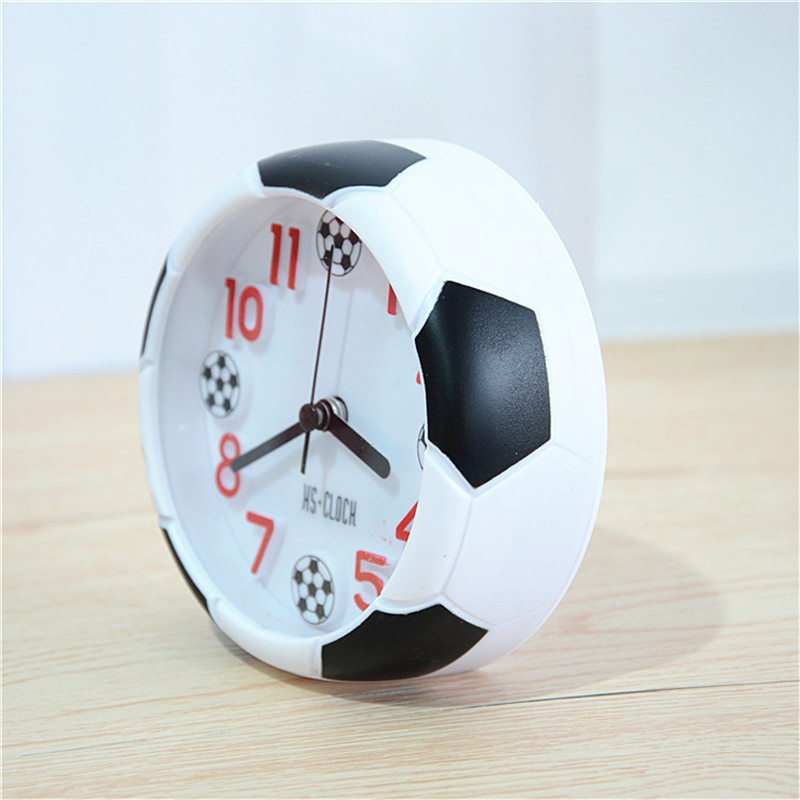 Football Ball Shaped Desk Clock Soccer Table Decorative For Desktop Bedsides Bedroom Birthday Soccer FansGift Outdoor Travel
