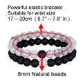 XQNI 9 Designs For Choice with Gray Natural Stone & White Howlite Elasticity Rope Strand Beads Bracelets For Unisex Jewelry Gift