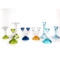 unique colored glass candle holders for sale sets