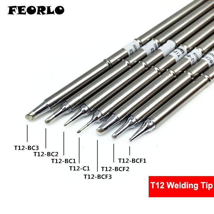 FEORLO Soldering tips T12 T12-K KU KF For HAKKO Solder Iron Tips Soldering Welding Stings