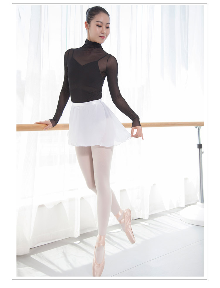 Adults Ballet Skirt Dance Wrap Ballet Leotards for Women Ballet Wrap Tutu Skate Skirt Chiffon Training Dancewear with tie waist