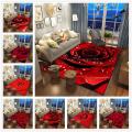 3D Rose Flower Printing Carpets Home Pink Red Wedding Area Rug Valentine's Day Decor Carpet Couple Surprise Gift Floor Mat/Rugs