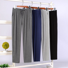 Fdfklak New Men's Home Pants Modal Spring And Autumn L-4XL Large Size Trousers Bottoms Casual Loose Sleepwear Black/Gray