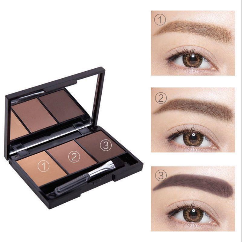 3 Color Eyebrow Powder Palette Cosmetic Eye Brow Waterproof Long Lasting Eyes Shadow Hot Selling