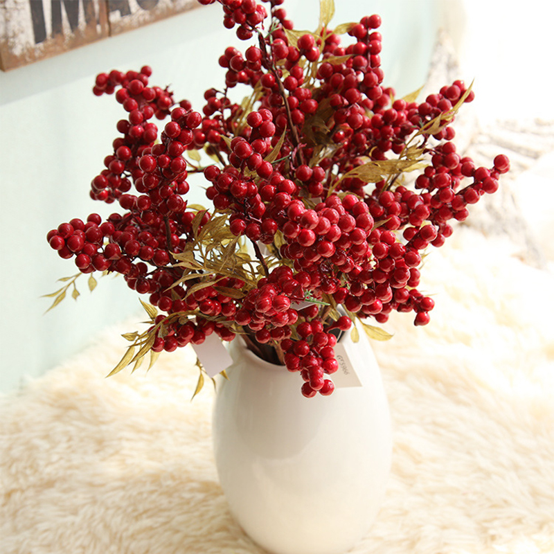 Artificial Eucalyptus Berry Bean Branch Plastic Plants Simulation Grass Bouquet For Home Garden Party Decoration Fake Plants