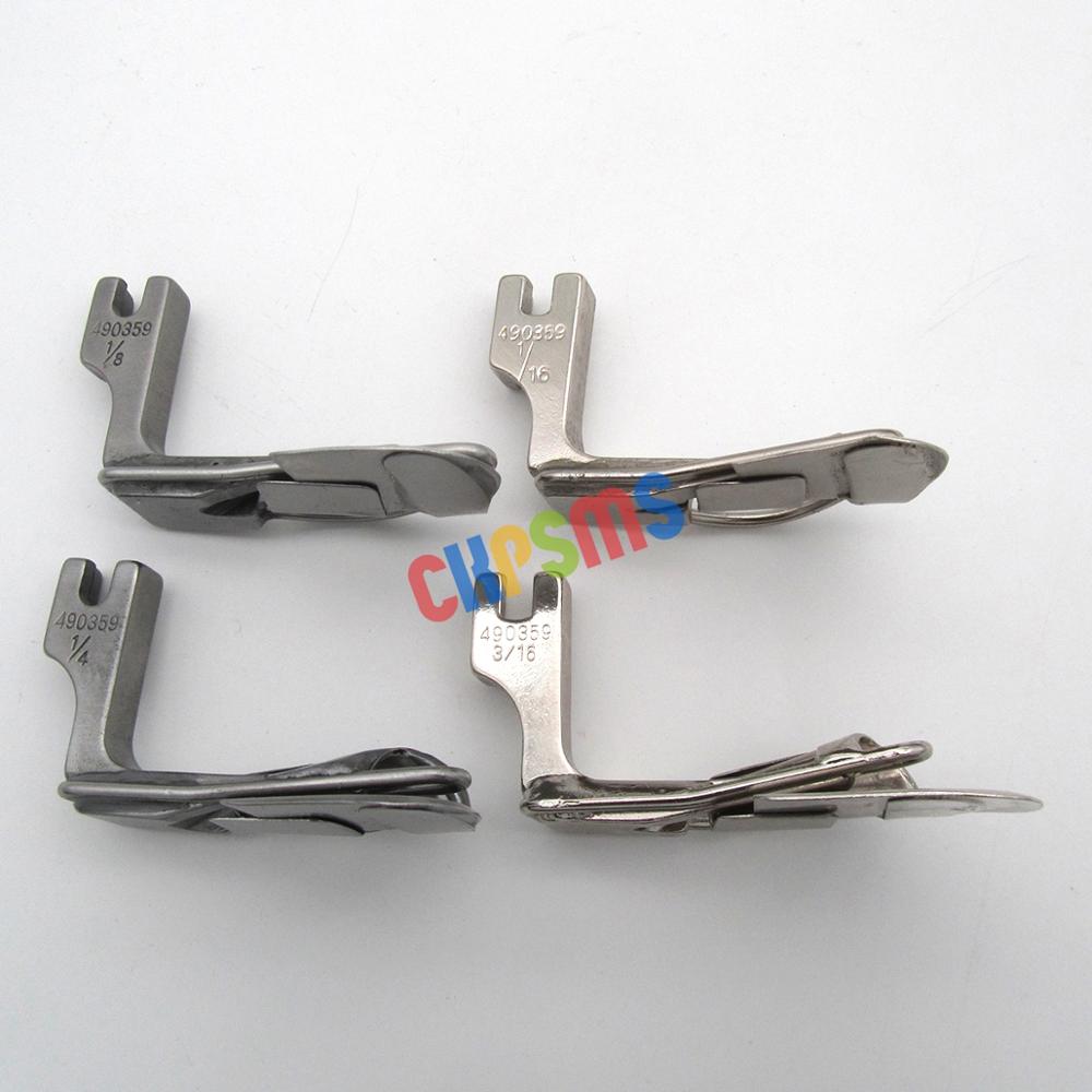 1SET Double Fold Spring Type Hemmer Hemming Presser Foot fit for Juki DDL-555, DDL-5550 #490359 1/16+1/8+3/16+1/4