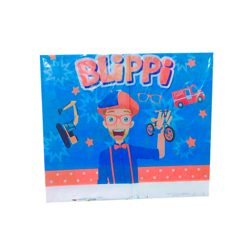 108*180cm Blippi Tablecloth kids boys girls happy birthday disposable decoration table cloth cover Baby Shower party supplies