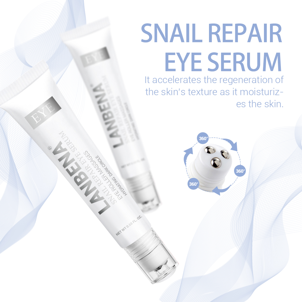 LANBENA Snail Repair Dark Circle Anti-Puffiness Anti-Aging Eye Serum Moisturizing Whitening Skin Care Eye Cream Beauty Cream
