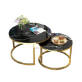 Living Room Tempered Glass Coffee Tables Nordic Light Luxury Round Side Table Kitchen Furniture Modern Combo Cafe Tea Table